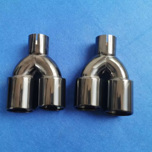 Entrée de 2.5 pouces et sortie de 3.5 pouces Embout d'échappement double Embout d'échappement en titane noir Embout d'échappement en acier inoxydable Silencieux d'échappement - Product Image 4
