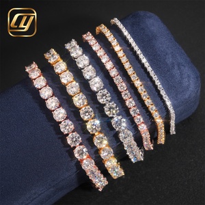 Precio de fábrica: Collar de lujo S925 con moissanita VVS, corte brillante redondo, cadena tipo tenis, joyería unisex para fiestas, diseño de hebra, venta al por mayor - Product Image 2