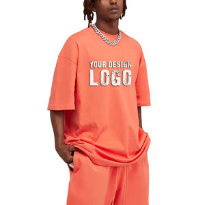 Camiseta Personalizada de Algodón 305G para Hombre, Estilo Casual Urbano, Color Sólido, Manga Corta, Holgada, Talla Grande - Product Image 3