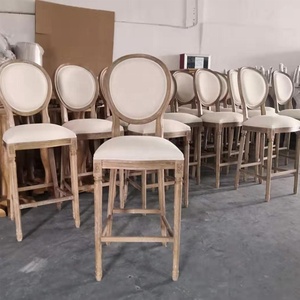 Tabouret <span class=keywords><strong>de</strong></span> <span class=keywords><strong>bar</strong></span> rembourré en bois massif, <span class=keywords><strong>chaise</strong></span> <span class=keywords><strong>de</strong></span> comptoir, avec dos rond, noir, blanc, français, <span class=keywords><strong>louis</strong></span> chêne, - Product Image 6