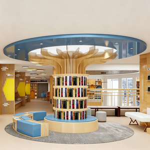 La Biblioteca Chiquitos utilizza vetrine multifunzionali per libri <span class=keywords><strong>con</strong></span> luci sopra le librerie e divani sotto. - Product Image 3