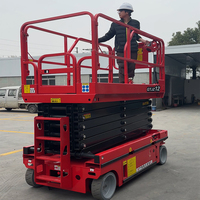 Plateforme élévatrice mobile électrique à ciseaux à 4 roues pour travaux en hauteur