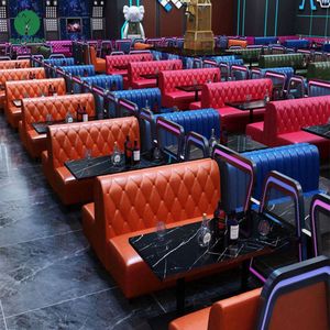 Moontree Fabricante de muebles comerciales Cuero U L Forma Barato Restaurante de comida rápida Asiento de cabina Sofá Silla Asiento de cabina - Product Image 1