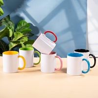 Tasse à café en céramique de 11 onces en vrac en gros avec couleurs à l'intérieur et poignée Tasses blanches classiques de sublimation de 11oz logo personnalisé