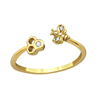 Bague abeille en argent Sterling 925 de qualité supérieure, bijoux en plaqué or 18k pour femmes
