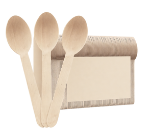 Ensemble de couverts jetables personnalisés en bois blanc biodégradable et écologique, couteau et fourchette 140mm-160mm, kit fantaisie pour le camping TD - Product Image 1