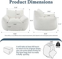 Chaises de lit en peluche surdimensionnées pour enfants et adultes et pouf convertible avec couverture en micro fibre canapé de sol canapé