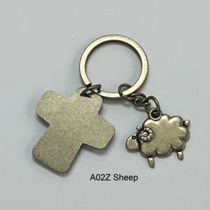 Personnalisez votre logo de qualité supérieure Alpha série Bronze mouton croix porte-clés métal artisanat porte-clés pour cadeau créatif - Product Image 2
