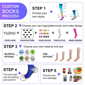 Calcetines de compresión hasta la rodilla con logotipo personalizado al por mayor, calcetines deportivos de compresión para correr de 15-20mmHg para mujer - Product Image 3