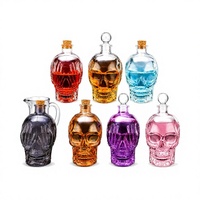 Bouteille en verre créative en forme de crâne pour bar à domicile, table à manger, présentation de fête, personnalisable OEM ODM avec rapport d'inspection, multi-usages