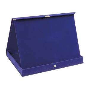 Caja de terciopelo azul de 21x17 cm para trofeos, medallas y placas - Product Image 1