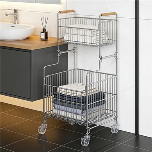 Cesta de Almacenamiento de Ropa Moderna, Impermeable, No Plegable, de Acero Inoxidable 304, con Ruedas Universales de Cristal - Product Image 5