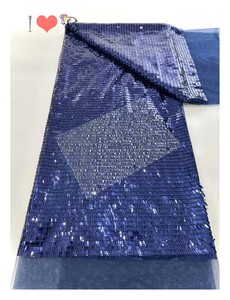 Blinglace đơn giản hình chữ nhật Sequins thêu cưới cô dâu Net vải tuyn vải lưới cho bên sân khấu buổi tối Ăn mặc - Product Image 5