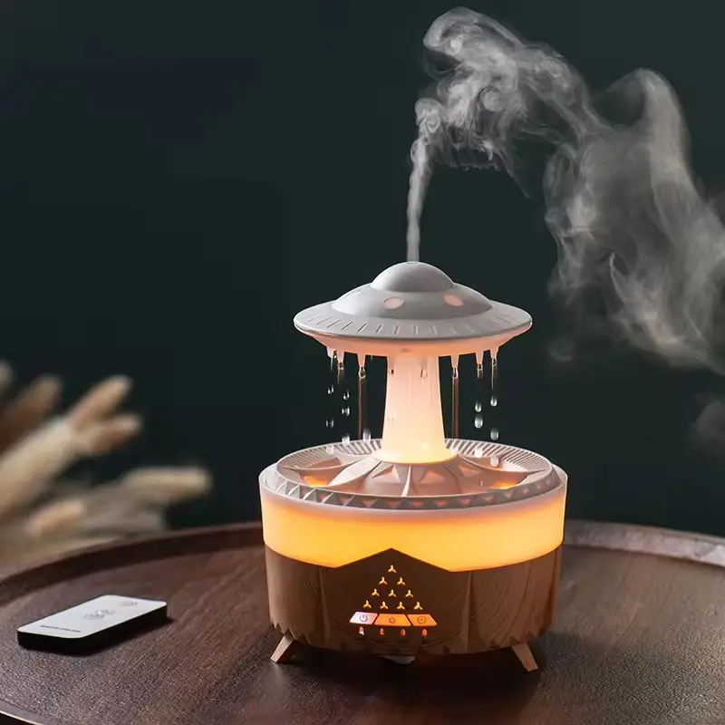 Difusor de óleo essencial de aroma personalizado luxuoso OEM, simulador de controle remoto para uso doméstico, umidificador de ar aromático com chama