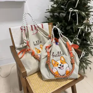 New Fashion Custom Logo Shaped Tote Bag Unique Shaped Embroidery Tote Bag For Women With Customizable Design