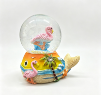 Globe d'eau en résine de Majorque, Dauphin, Tortue, Flamant rose, Gecko, Dodo, Globe d'eau océanique multi-styles, Souvenir de plage personnalisé, Décoration de bureau