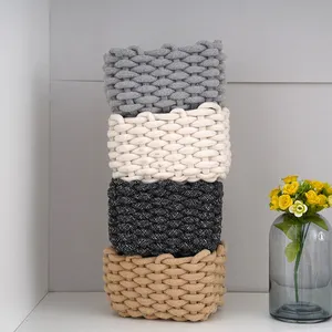 Rope Laundry Basket Cotton Rope Storage Baskets Woven Basket Small Storage Baskets For Baby Laundry Kids