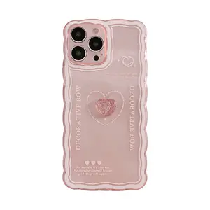 ZJ082 Three-dimensional powder-shining and powder-penetrating love mobile phone case suitable for iphone8/xs1112131414pro max.