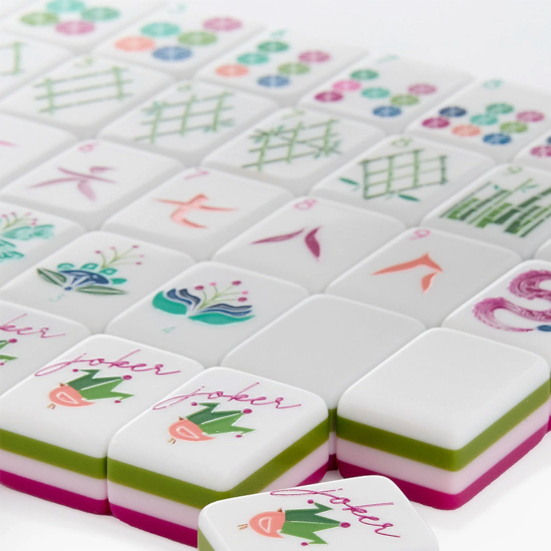 Complete American Mahjong Set With Pushers & Racks – 166 Tiles, 4 Colors, Includes Soft Bag