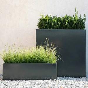 Outdoor Stainless Steel Flower <b>Box</b> Square Minimalist Garden <b>Planter</b> Metal Plant Container - Product Image 3