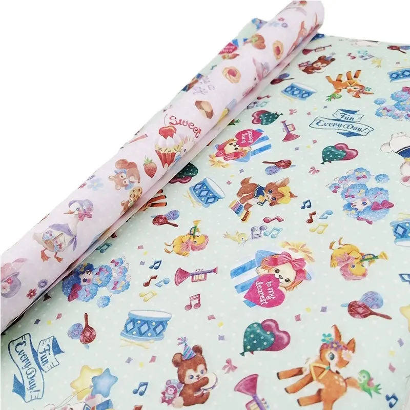 Japanese Wholesale Gift Customized Design Paper Printing for Package wrapping paper roll