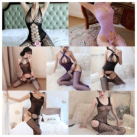 Bodystocking Halter en résille pour femme, lingerie élastique en maille ajourée, combinaison une pièce extensible transparente, sous-vêtements exotiques