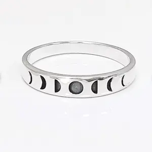 Stellar Cosmic Phases of Moon Ring Astronomical Lunar Phases Cycle Celestial ring Crescent Full Moon Phase Band Jewelry