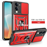 Lichicase Forte Aimant Glissière Fenêtre Lentille Protection TPU + PC Téléphone Cas pour VIVO Y04 Y29 Couverture Arrière