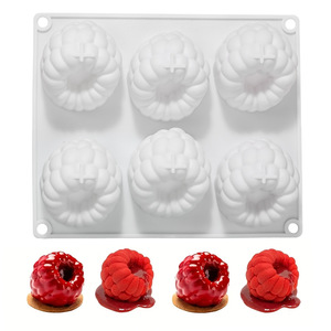 <span class=keywords><strong>Moule</strong></span> en silicone à 6 cavités pour gâteau mousse framboise, grand <span class=keywords><strong>moule</strong></span> en silicone cannelé pour chocolat framboise - Product Image 5