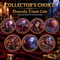Pièce de monnaie d'imitation en cuivre pur 999 de 1 oz, électroplaquée, série Halloween, Dracula en relief, couleur UV, artisanat métallique