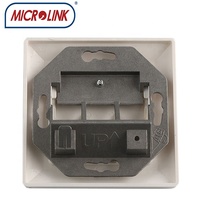 Alemania Tipo RJ45 Placa frontal Puertos duales Salida de placa de pared con módulos Keystone Caja base Enchufe de conexión de datos montado al ras