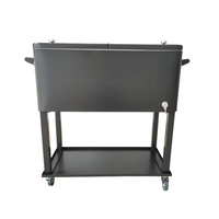 Chariot de jardin d'isolation de boîte de refroidisseur de vin en métal de style rétro avec le seau à glace pour des boissons