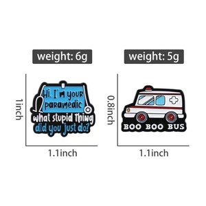 En gros, Broches et badges en métal émaillé, série médicale, motifs dessin animé (<span class=keywords><strong>ambulance</strong></span>, infirmière, premiers secours) - Product Image 5