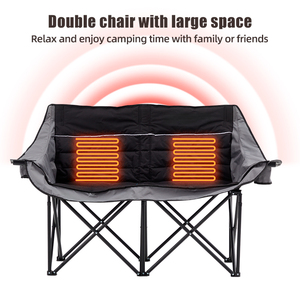 HOMFUL Custom Smaller Storage Capacity Foldable <strong>Luxury</strong> Aluminium Double Heavy Duty Heated <strong>Camping</strong> <strong>Chair</strong> - Product Image 4