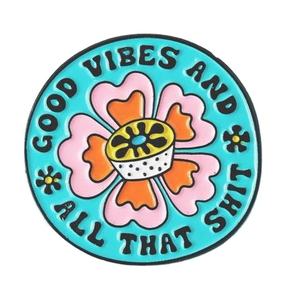 Prenez soin de vous étoile forme ronde Logo personnalisé broche veste lettre métal émail épinglette fabrique épingles Badges - Product Image 3