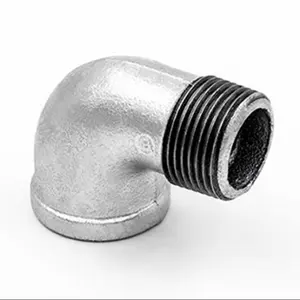 Galvanizado Steel Pipe Fittings Ferro Fundido Maleável 90 Graus M/F Cotovelo