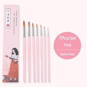 Juego de 7 pinceles de pintura acrílica de punta redonda profesional, pinceles de artista para acuarela y pintura al óleo - Product Image 2