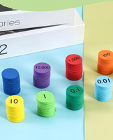 Discos de Valor Posicional de 2.5cm, EVA Suave, Impresos, Lavables, Multicolores, para el Aprendizaje de Matemáticas, Directo de Fábrica