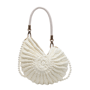 Bolsa de Playa T192 de Paja, Gran Capacidad, Ligera, Duradera, Portátil, Elegante, Artística, para Bebidas, para Mujer - Product Image 4