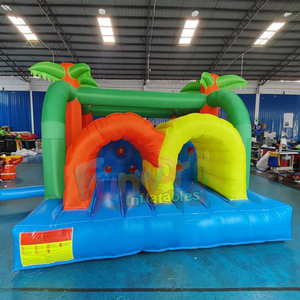 บ้านลมเป่าลมสำหรับเด็กเล่นกลางแจ้งพร้อมสไลเดอร์ คอมโบป่าดงดิบพร้อมเครื่องเล่นกีฬาแบบอุปสรรค บ้านลมเชิงพาณิชย์ - Product Image 4