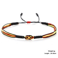 Bracelet en corde tressée style bohème avec code de drapeau national, bracelet de surfur, porte-bonheur et protection pour femmes et hommes