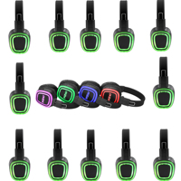 Casque audio silencieux RF890 3CH UHF LED, casque stéréo sans fil pour soirées silencieuses et soirées lumineuses