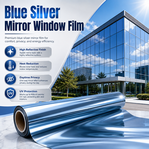 Película para Ventanas con Efecto Espejo, Bloqueo <span class=keywords><strong>de</strong></span> Rayos UV, Tinte Solar Reflectante, Ahorro <span class=keywords><strong>de</strong></span> Energía, Rollo <span class=keywords><strong>de</strong></span> Película Arquitectónica para <span class=keywords><strong>Vidrio</strong></span> - Product Image 2