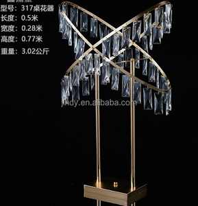 Décoration <span class=keywords><strong>de</strong></span> fête, perles en acrylique cristallines, support doré, <span class=keywords><strong>centre</strong></span> <span class=keywords><strong>de</strong></span> <span class=keywords><strong>table</strong></span> en métal doré pour mariage - Product Image 2