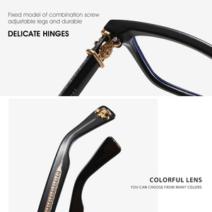 High Quality Retro <strong>Frame</strong> for Glasses Men Myopia Anti Blue Light TR Metal Pin Structure Black&amp;<strong>Gold</strong> <strong>Square</strong> Eyeglasses <strong>Frames</strong> Women - Product Image 3