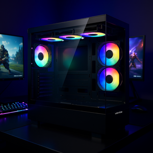 Caja de PC para Juegos ATX de Torre Media con 6 Ventiladores PWM ARGB de 120 mm, Modelo D0100XU6IWW para Gamers - Product Image 2