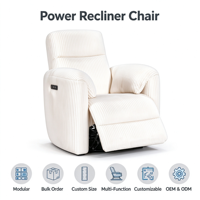 Fauteuil inclinable électrique moderne en tissu avec repose-pieds réglable pour la maternité, la lecture, le salon et la relaxation