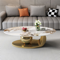 Ensemble de Tables Basses Modernes de Luxe de Haute Qualité, Style Nordique, Noir et Doré, pour Salon