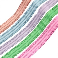 Dentelle élastique plissée de qualité supérieure, motif volanté de 2 cm de large, style coréen, pour ourlets de robes de mariée, couture DIY faite à la main