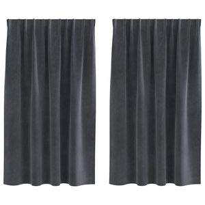 VidaXL W2B tende oscuranti con nastro superiore 2 pezzi di velluto grigio chiaro elegante mantovane per finestre - Product Image 5
